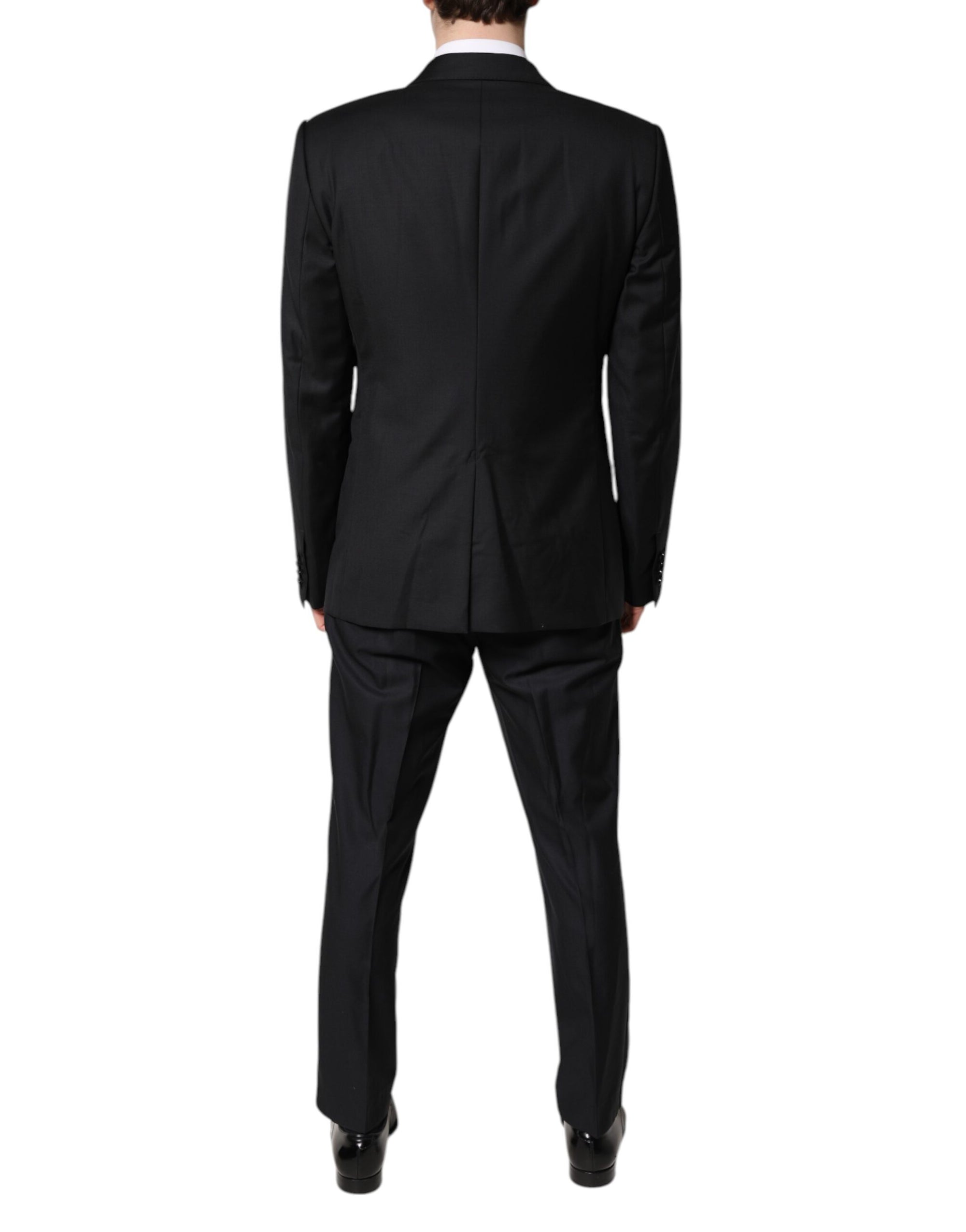 Dolce & Gabbana Black Double Breasted Formal 3 Piece Suit
