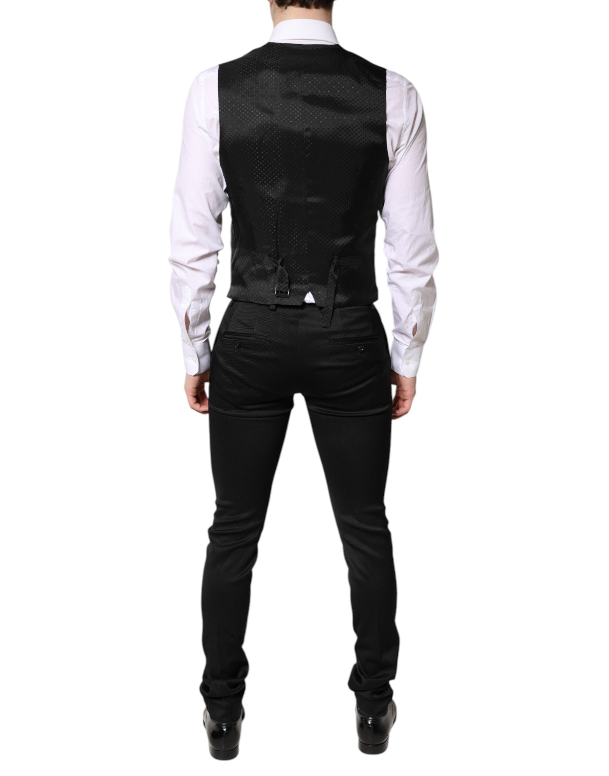 Dolce & Gabbana Black Single Breasted Formal Blazer with Vest
