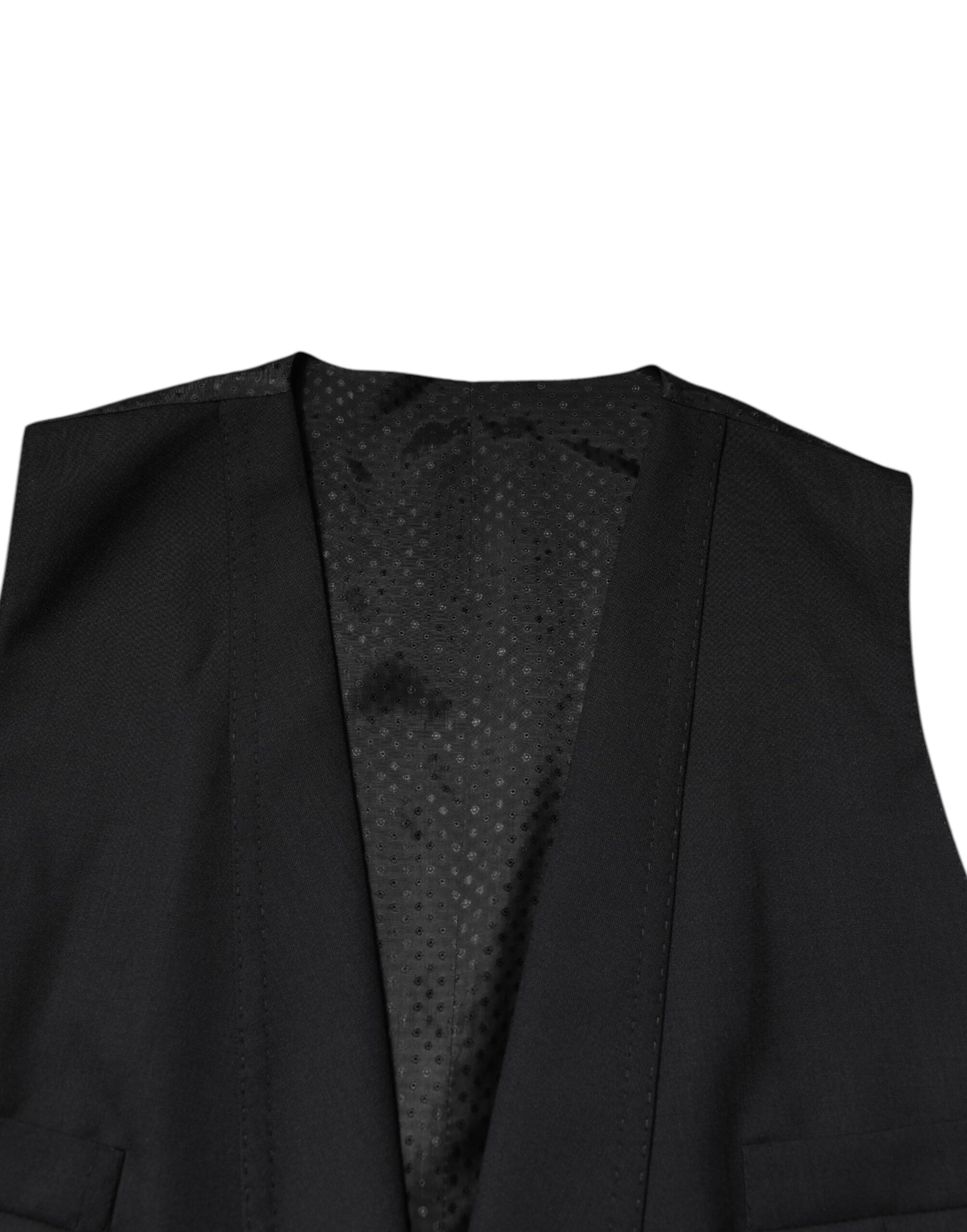 Dolce & Gabbana Black Single Breasted Formal Blazer with Vest