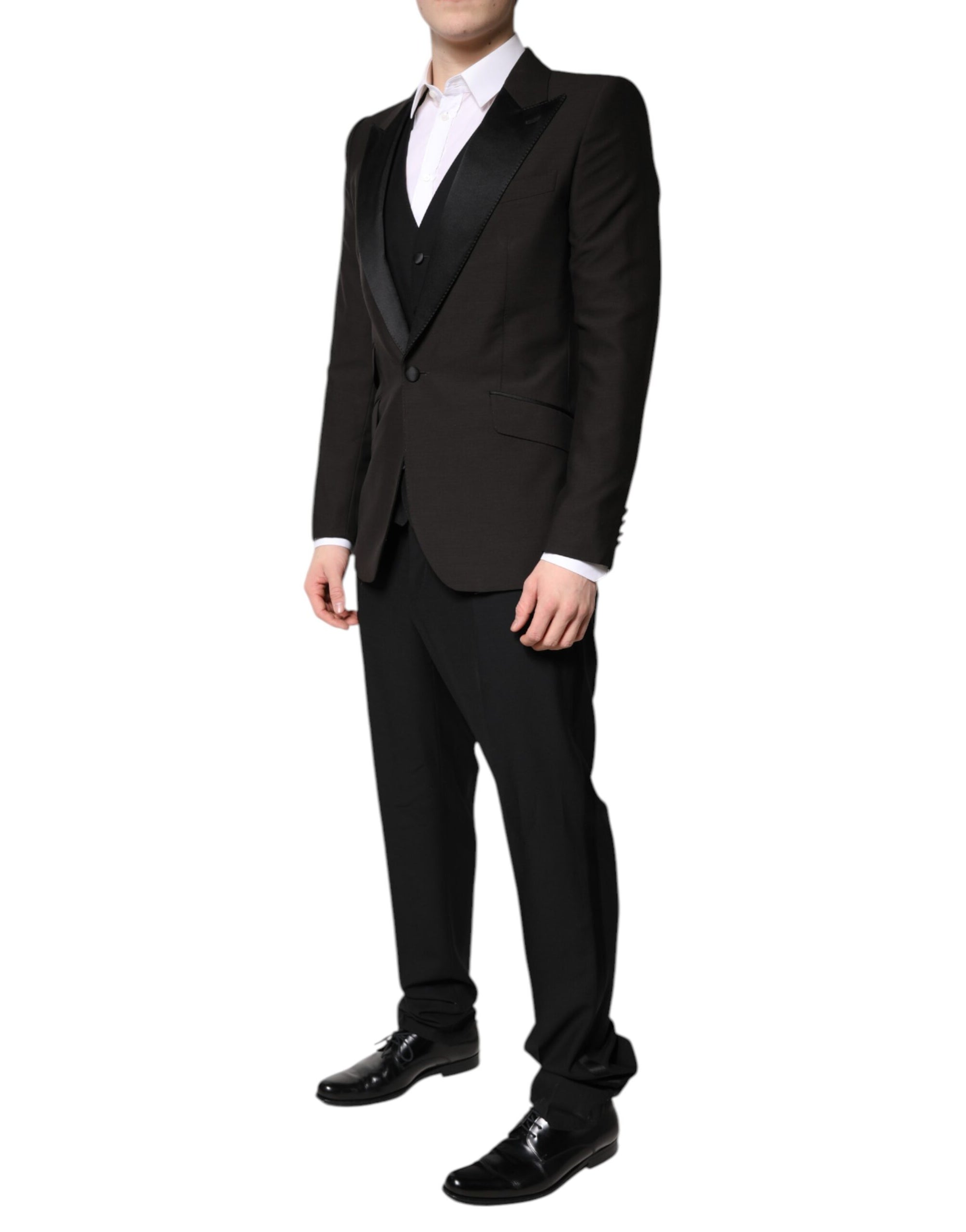 Dolce & Gabbana Black Single Breasted Formal 3 Piece Suit
