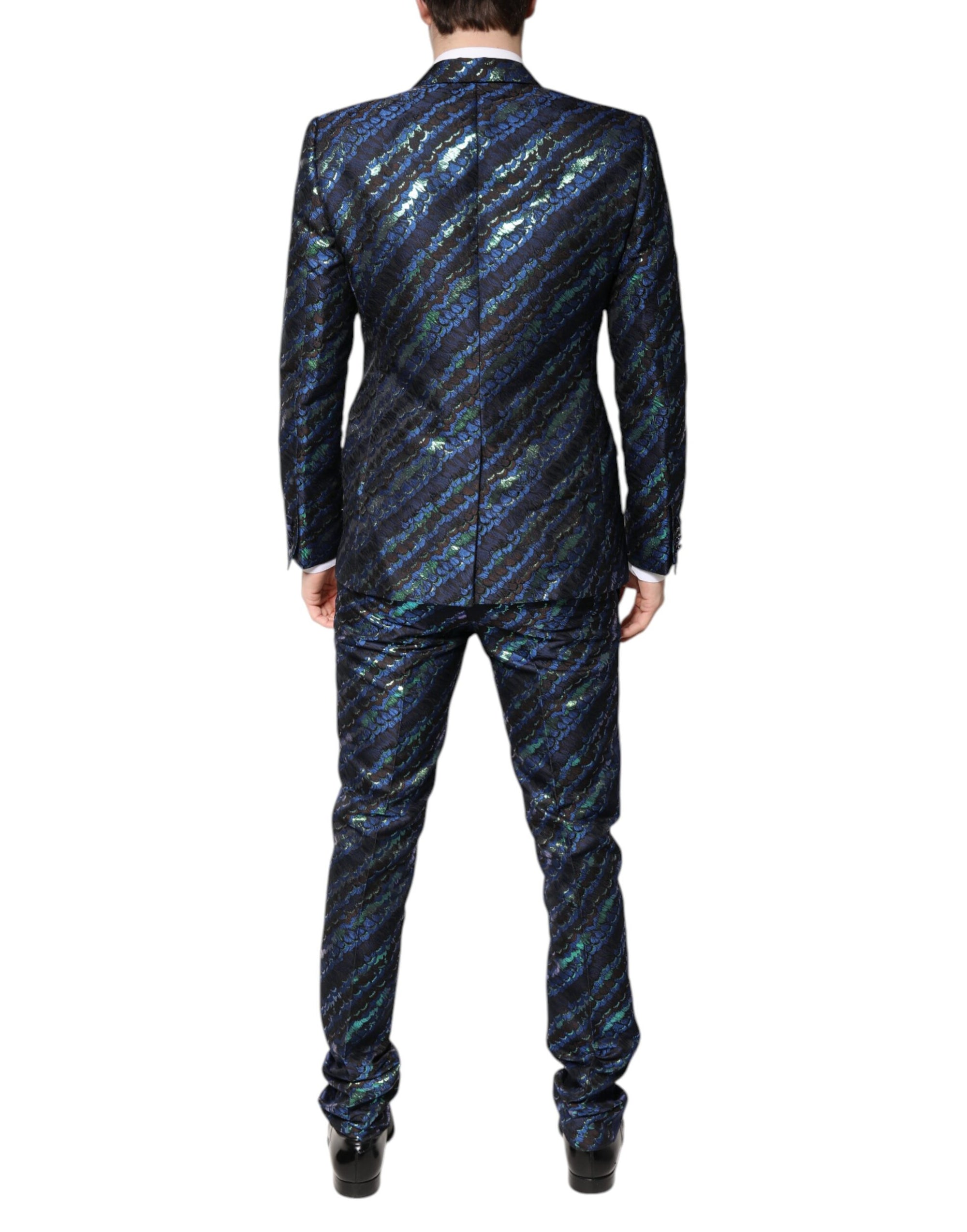 Dolce & Gabbana Multicolor Polyester Jacquard 2 Piece Suit