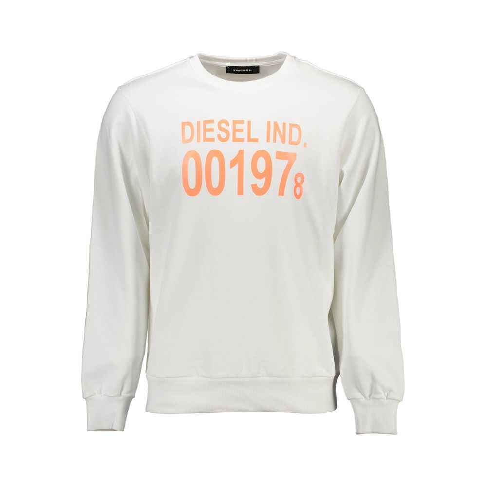 Diesel White Cotton Men Sweater