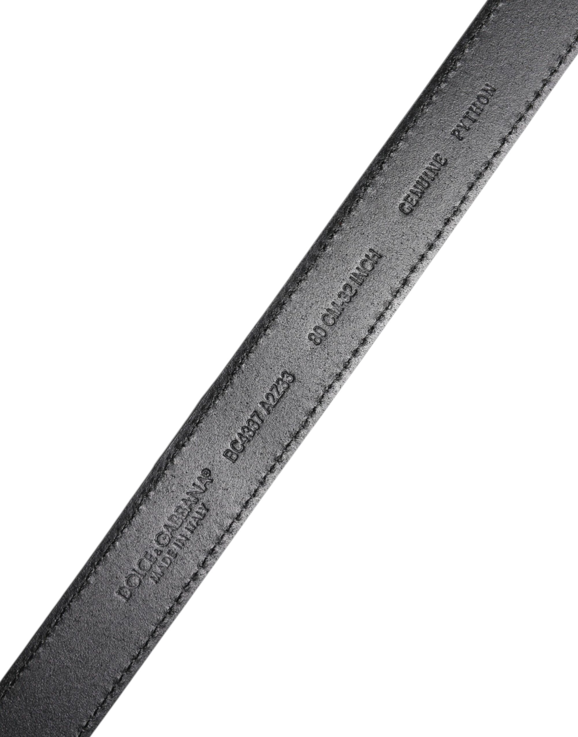 Dolce & Gabbana Red Exotic Leather Brass Metal Buckle Belt