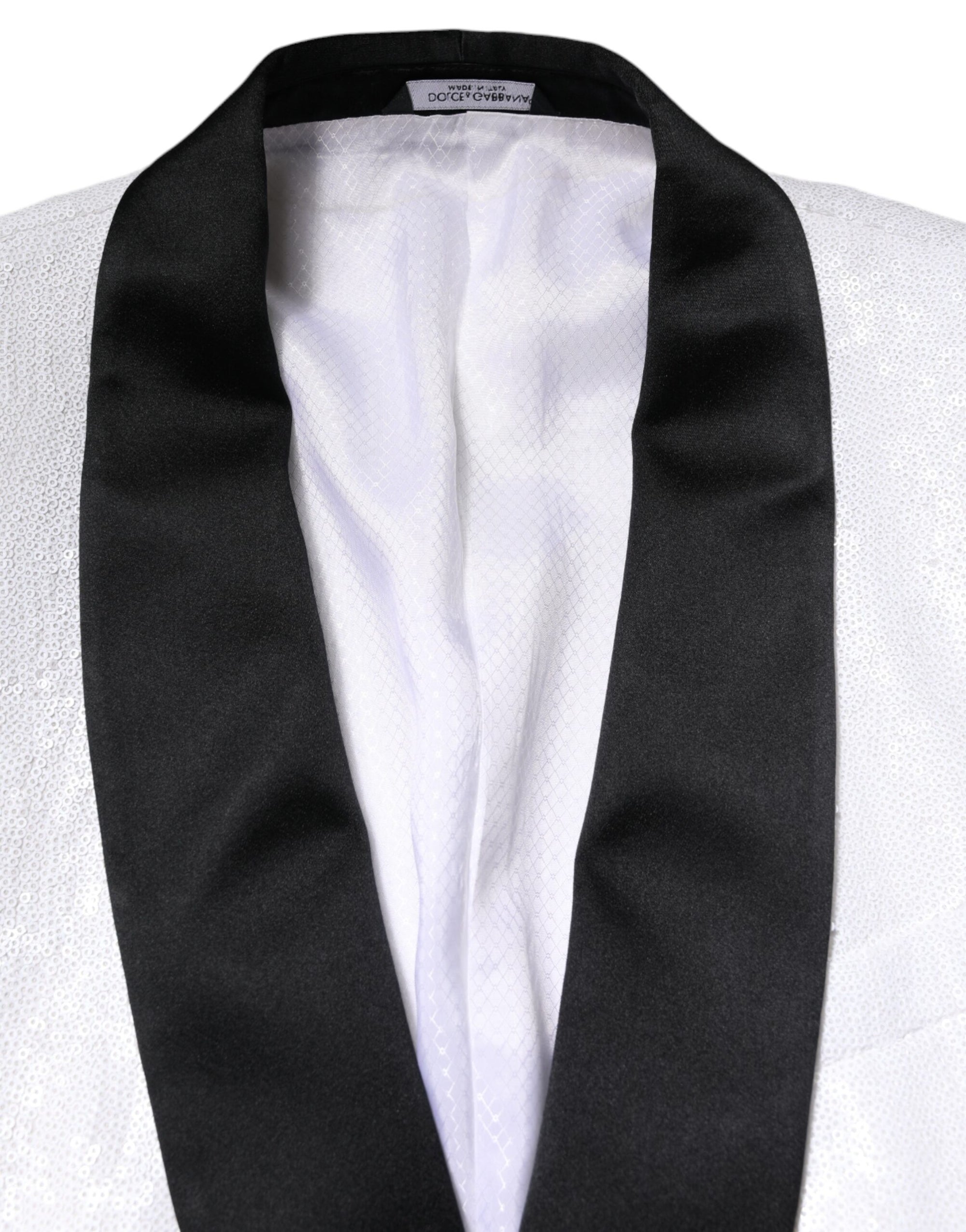 Dolce & Gabbana White Nylon Single Breasted Coat Blazer