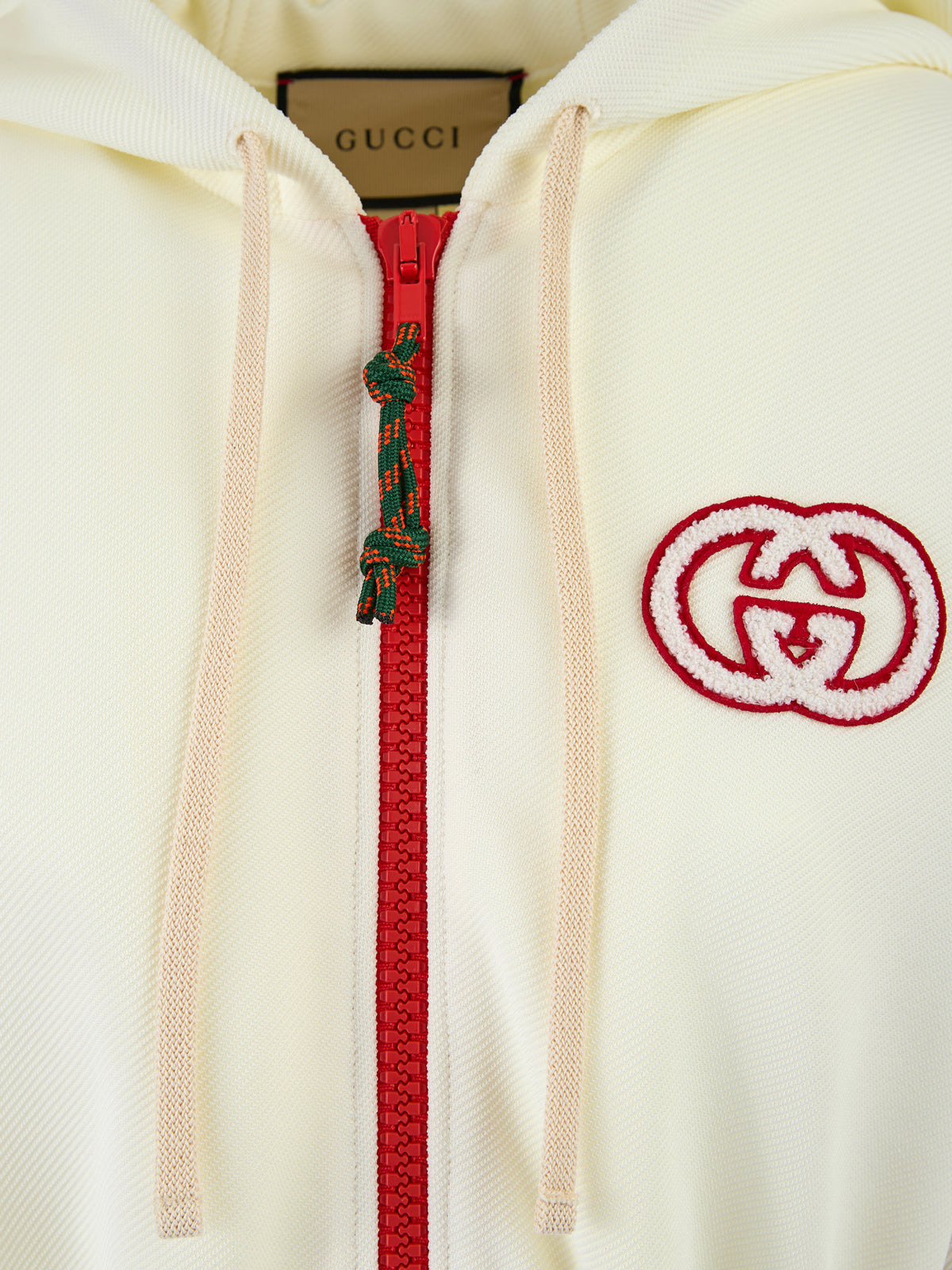 Gucci Cream Polyester Hooded Logo Sweatsuit