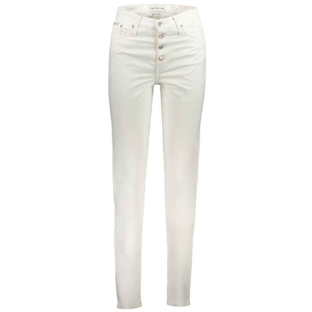 Calvin Klein White Cotton Women Jeans