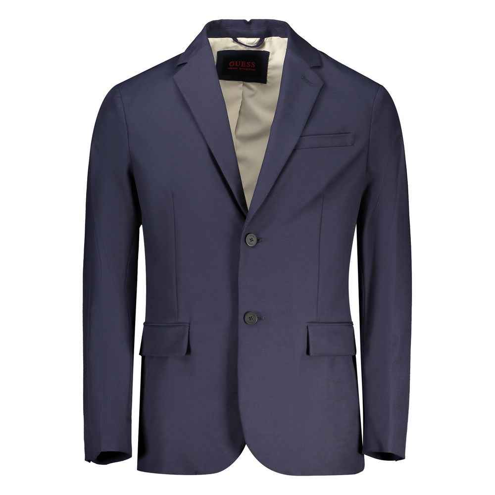 Guess Jeans Blue Cotton Men Jacket