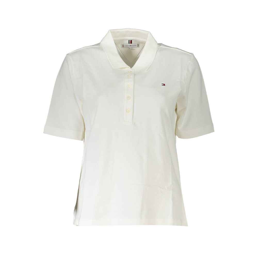 Tommy Hilfiger White Cotton Polo Shirt