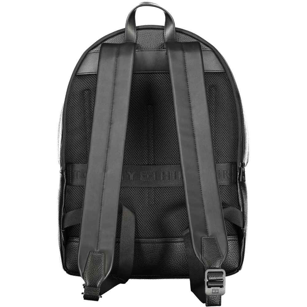 Tommy Hilfiger Black Polyester Men Backpack
