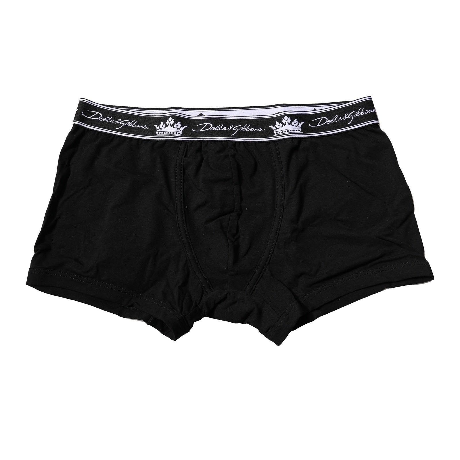 Dolce & Gabbana Black Cotton Stretch Regular Boxer Underwear