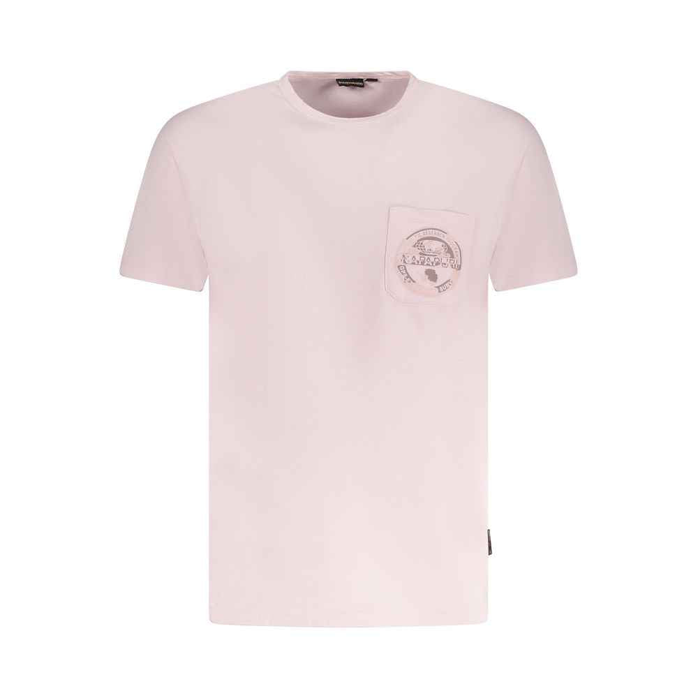 Napapijri Pink Cotton Men T-Shirt