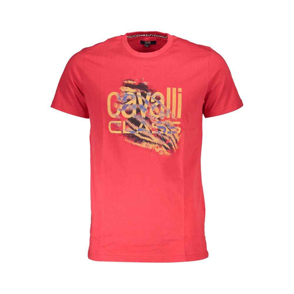 Cavalli Class Red Cotton Men T-Shirt