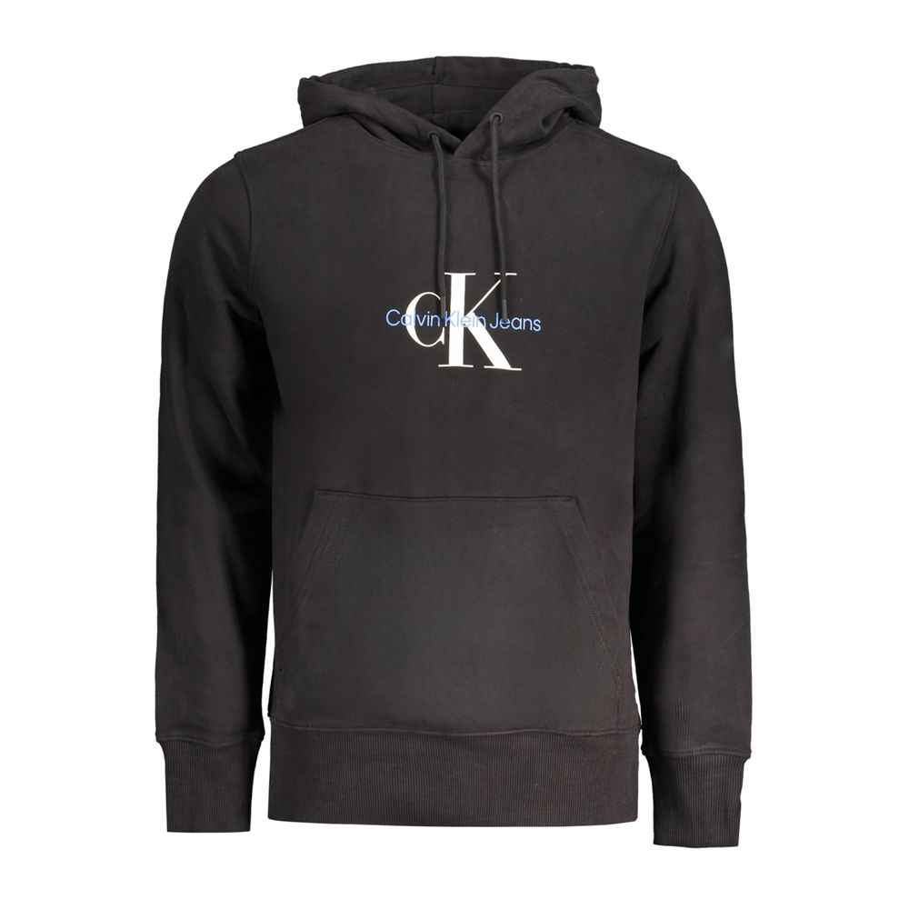 Calvin Klein Black Cotton Men Sweater Hoodie