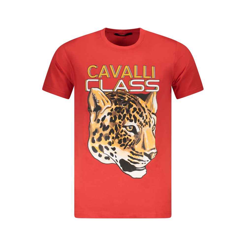 Cavalli Class Red Cotton Men T-Shirt