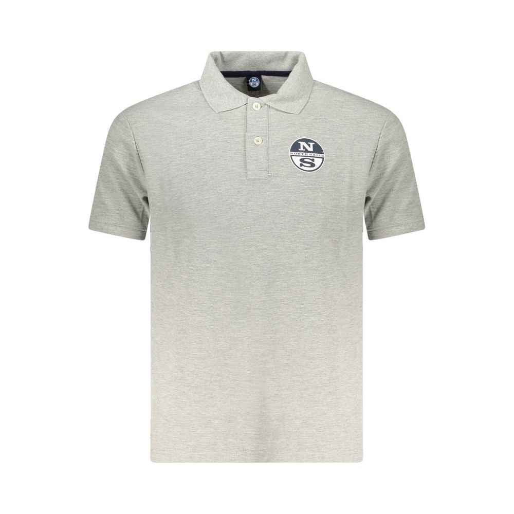 North Sails Gray Cotton Men Polo Shirt
