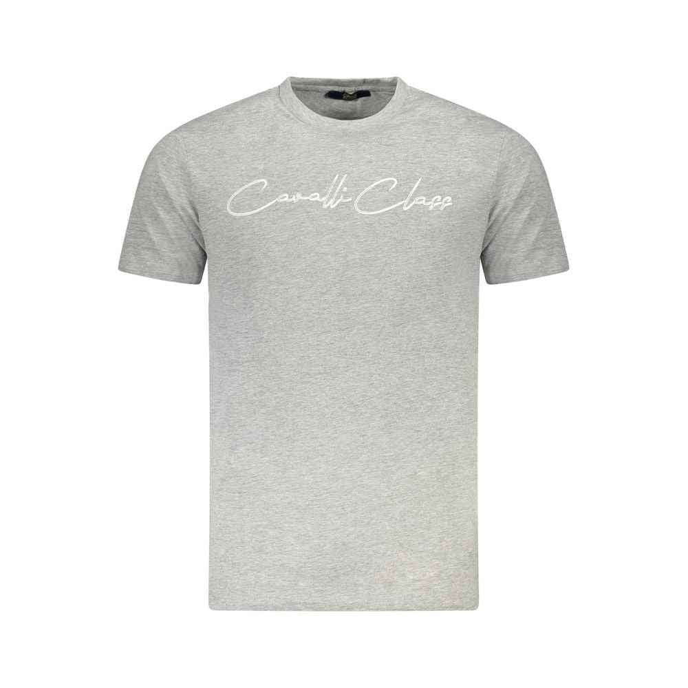 Cavalli Class Gray Cotton Men T-Shirt