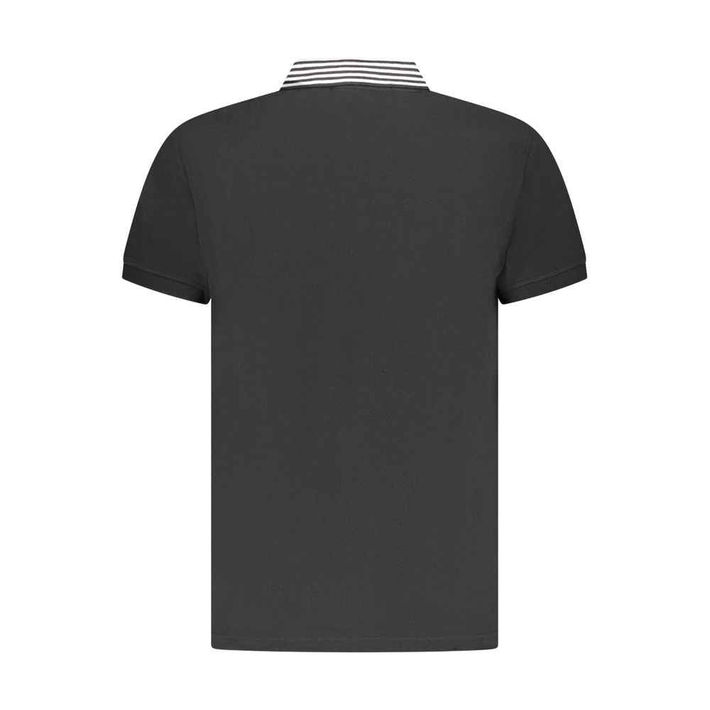 Cavalli Class Black Cotton Men Polo Shirt