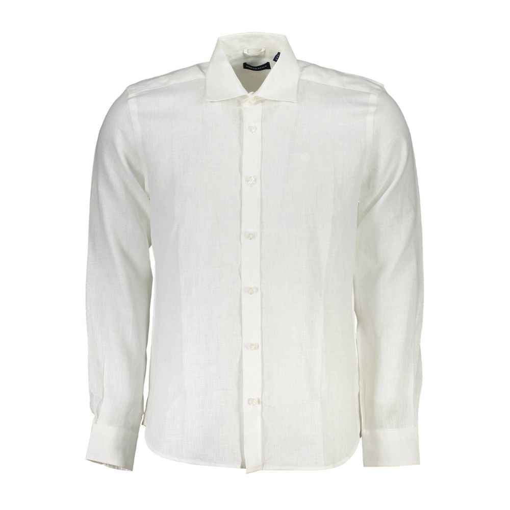 North Sails White Linen Men Shirt