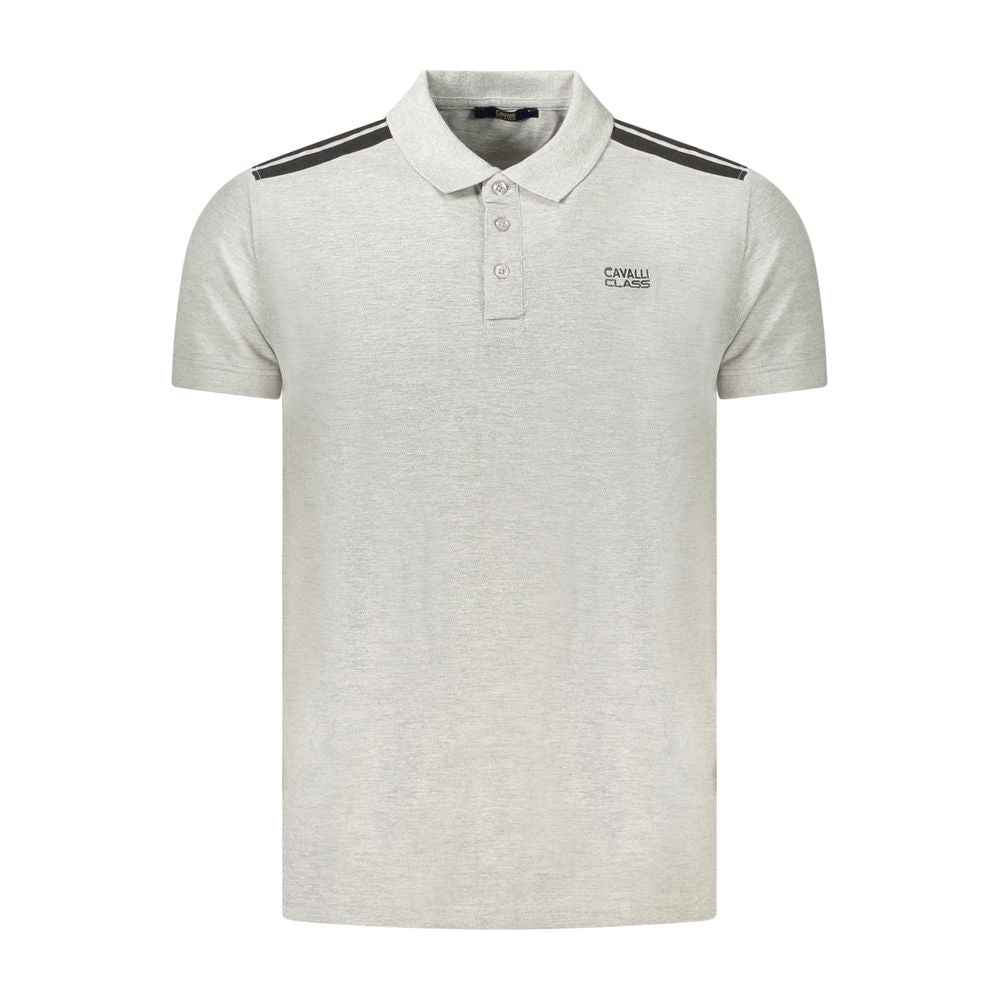 Cavalli Class Gray Cotton Polo Shirt