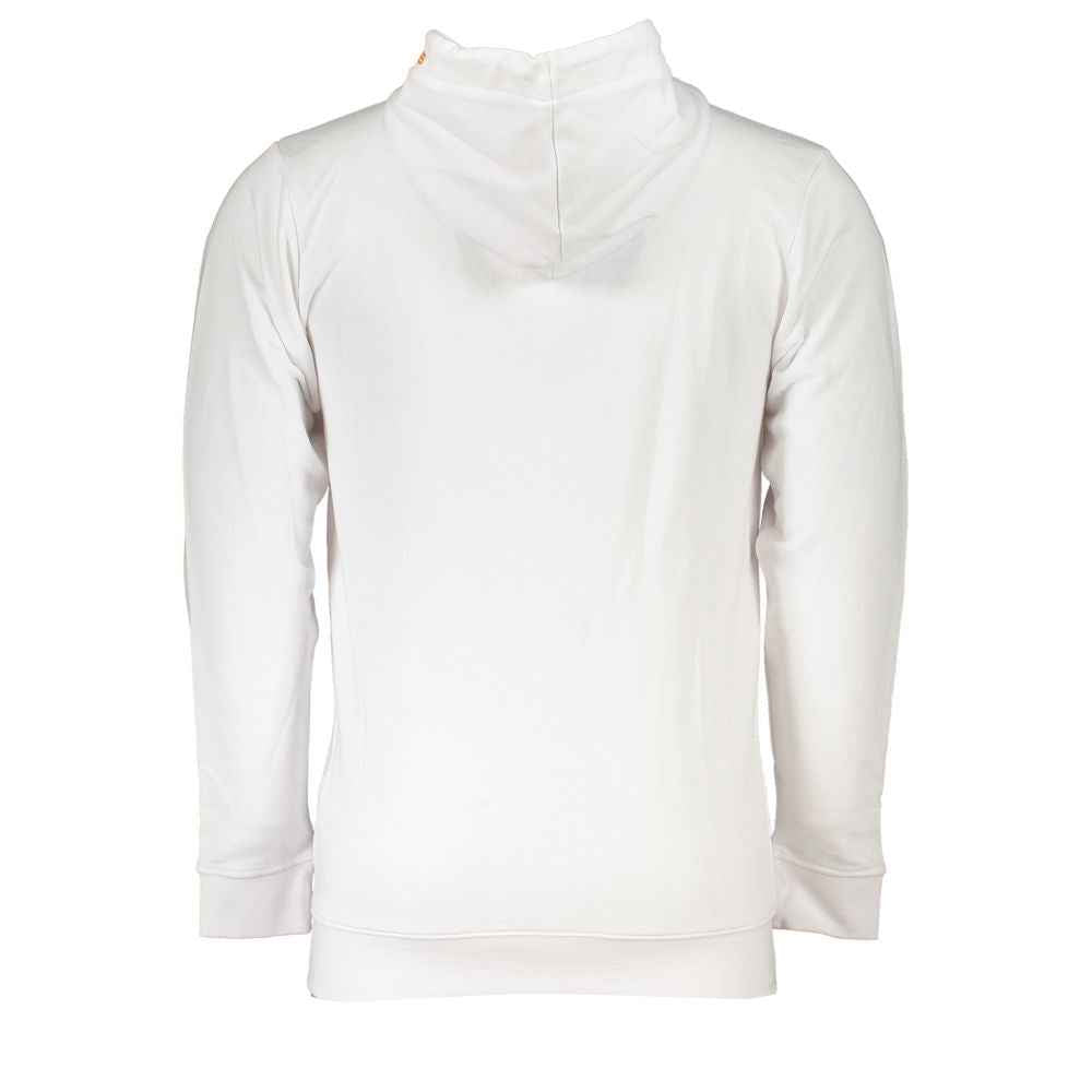 Cavalli Class White Cotton Men Sweatshirt with Hood
