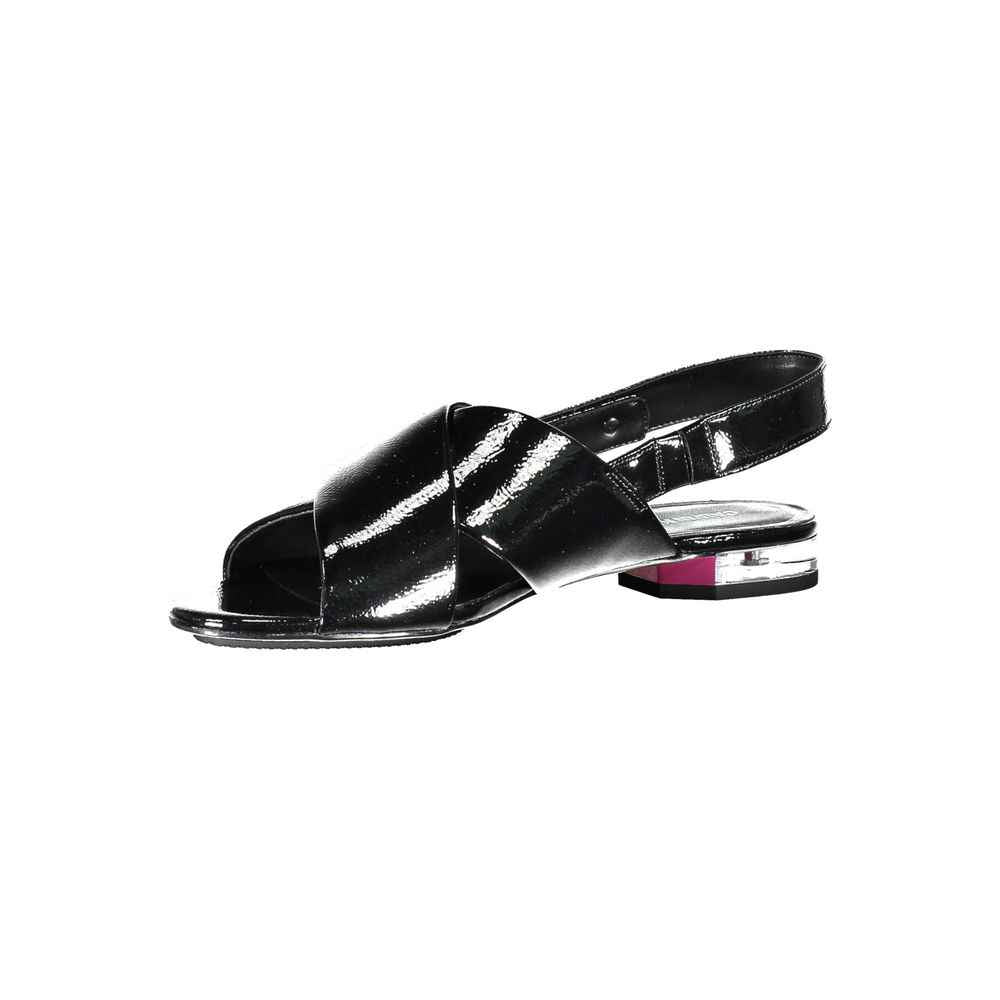 Calvin Klein Black Leather Women Sandal