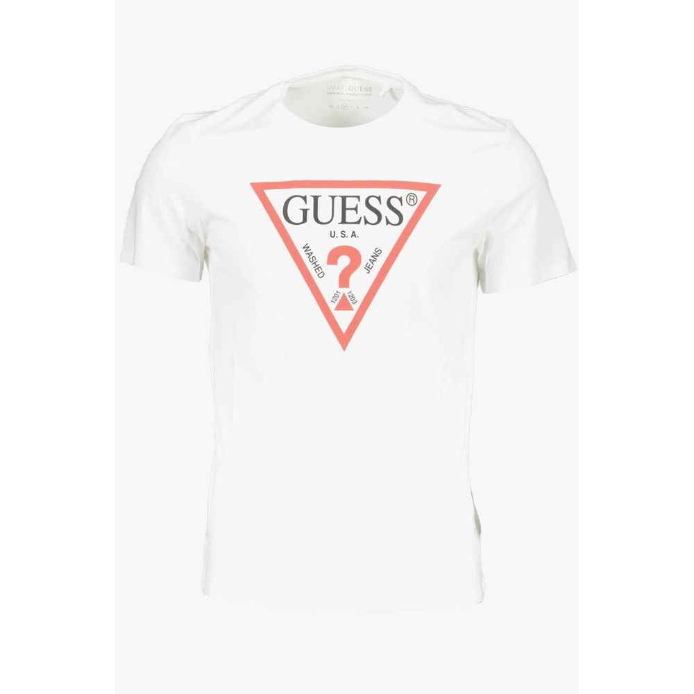 Guess Jeans White Cotton Men T-Shirt