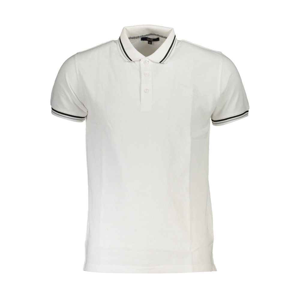 Cavalli Class White Cotton Men Polo Shirt