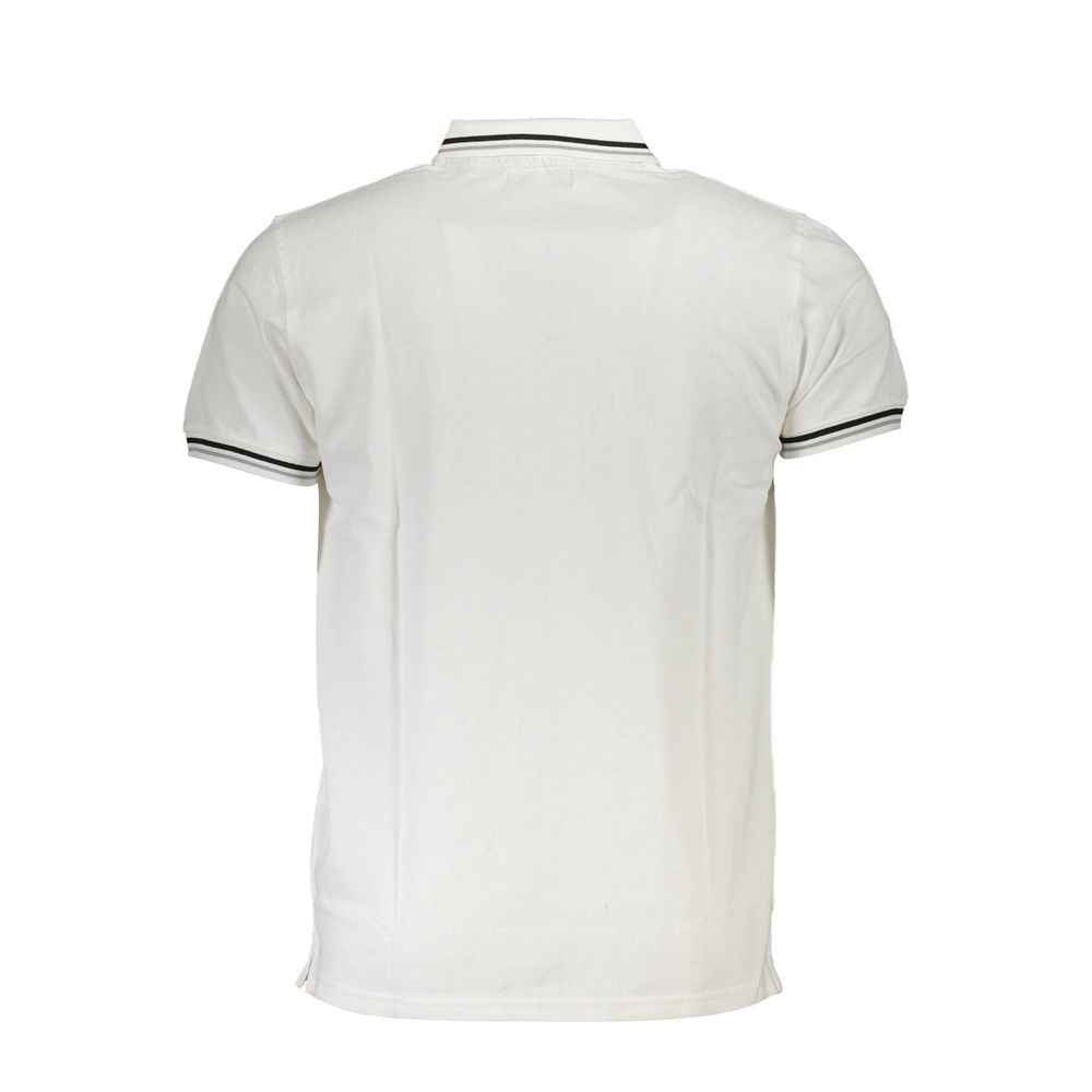 Cavalli Class White Cotton Men Polo Shirt