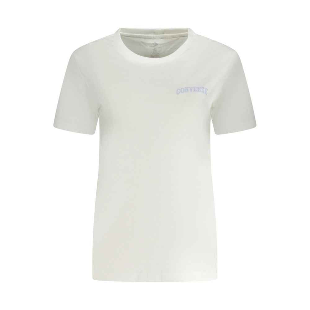 Converse White Cotton Women T-Shirt