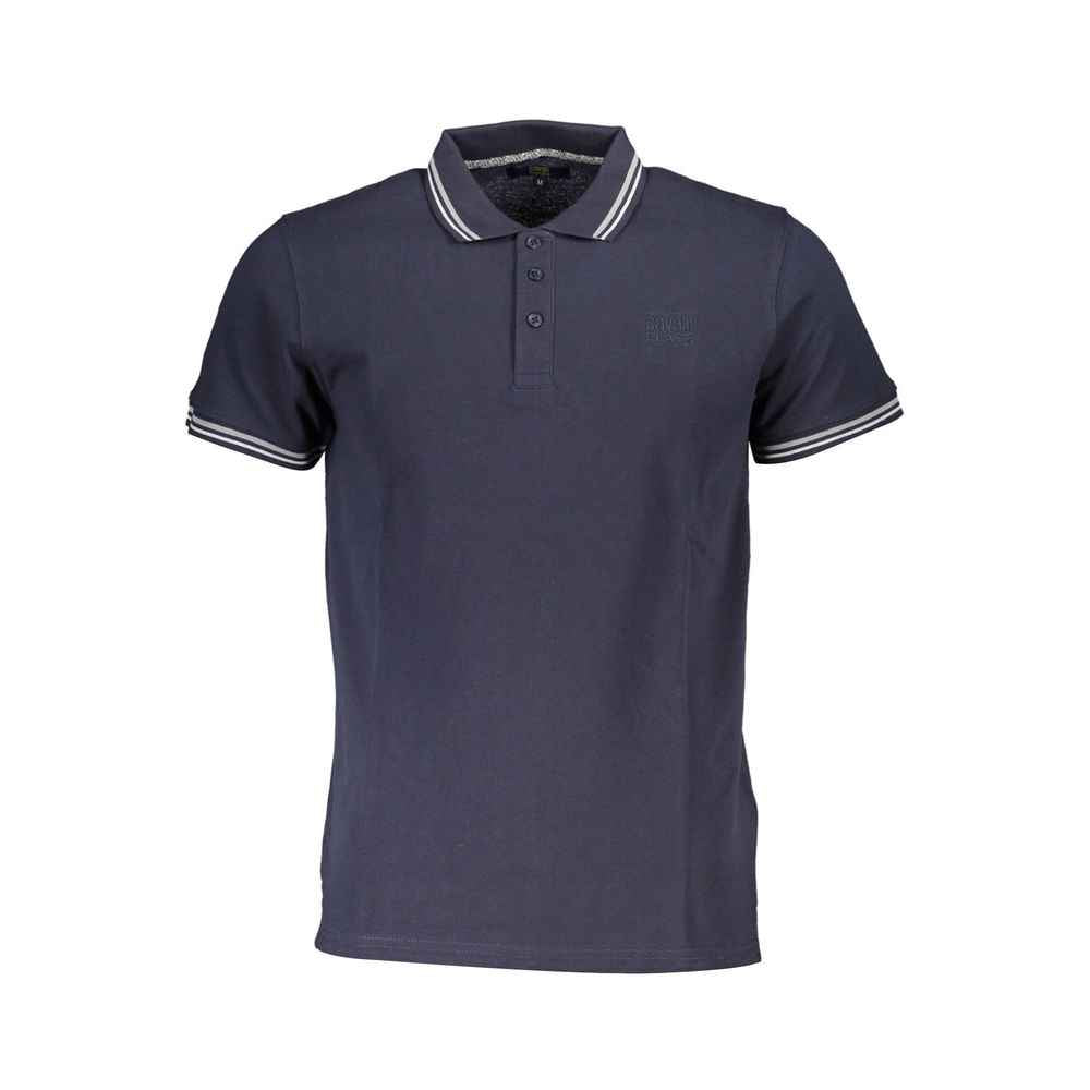 Cavalli Class Blue Cotton Men Polo Shirt