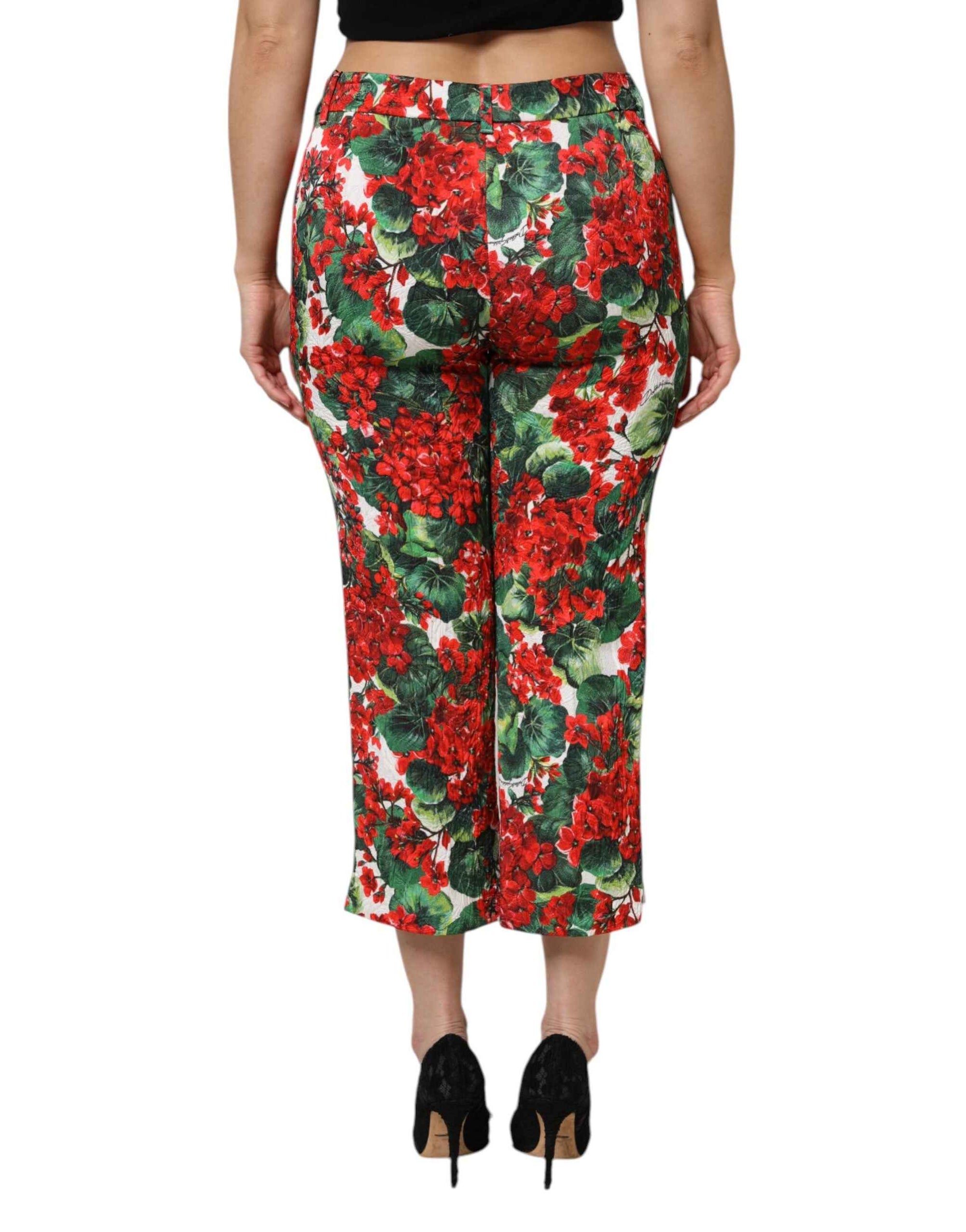 Dolce & Gabbana Multicolor Floral Print Cropped Pants