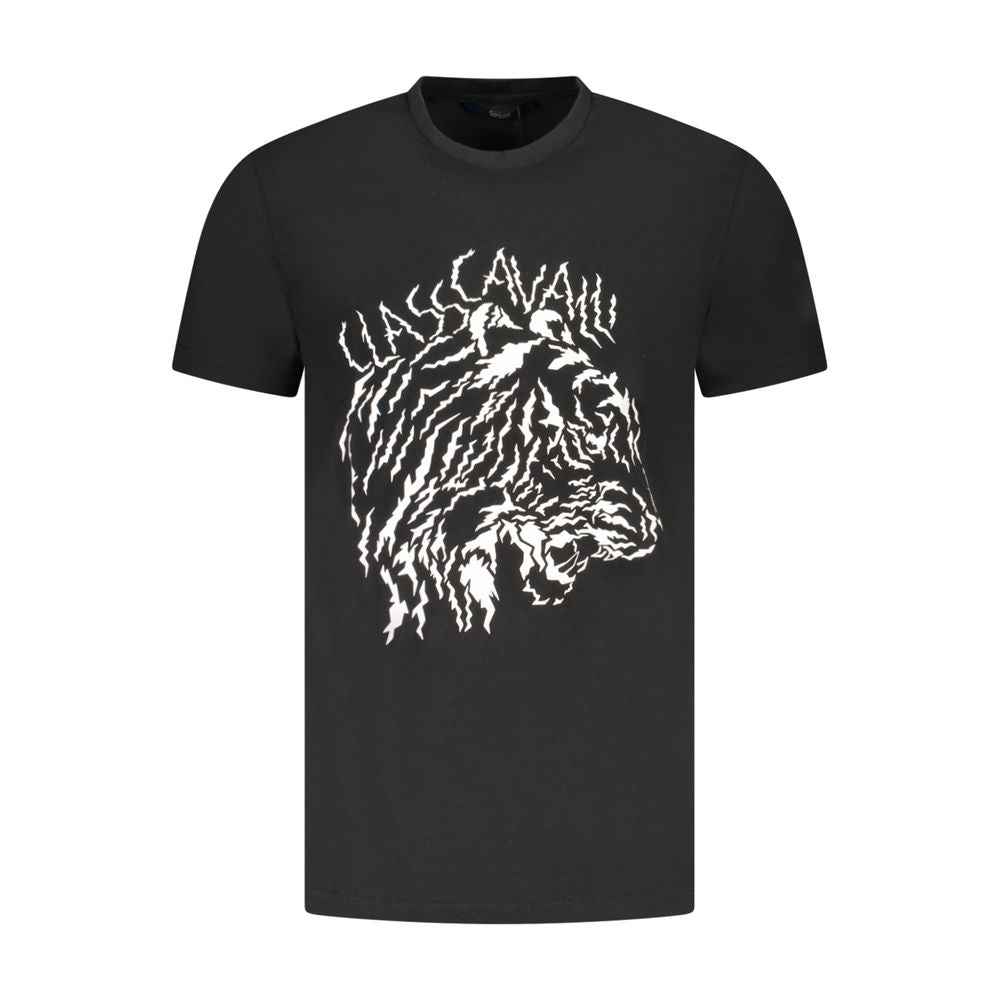 Cavalli Class Black Cotton Men T-Shirt