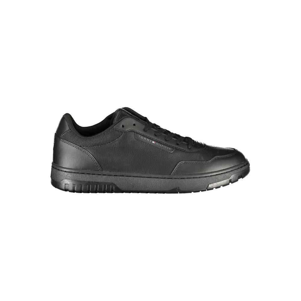 Tommy Hilfiger Black Leather Men Sneaker