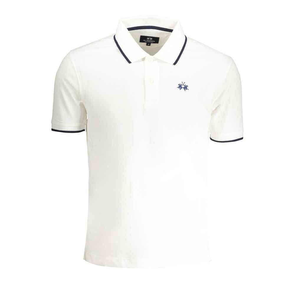 La Martina White Cotton Men Polo Shirt