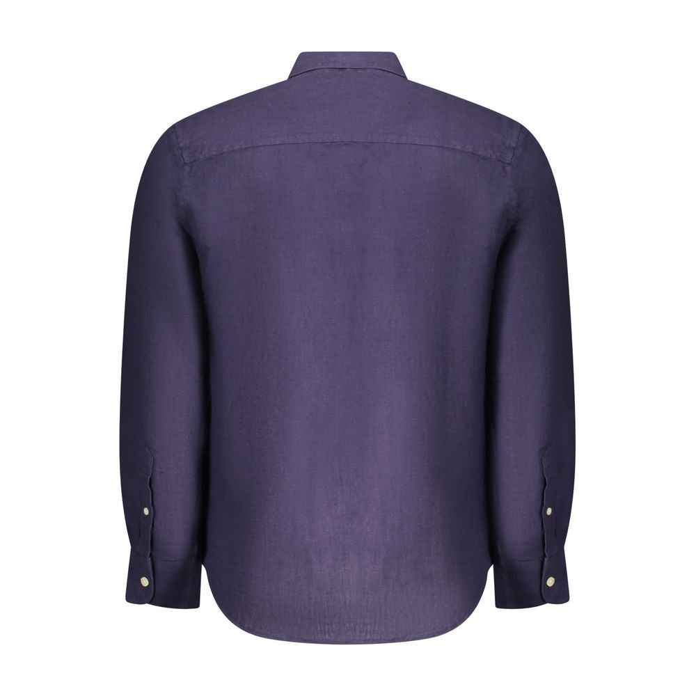 North Sails Blue Linen Men Shirt