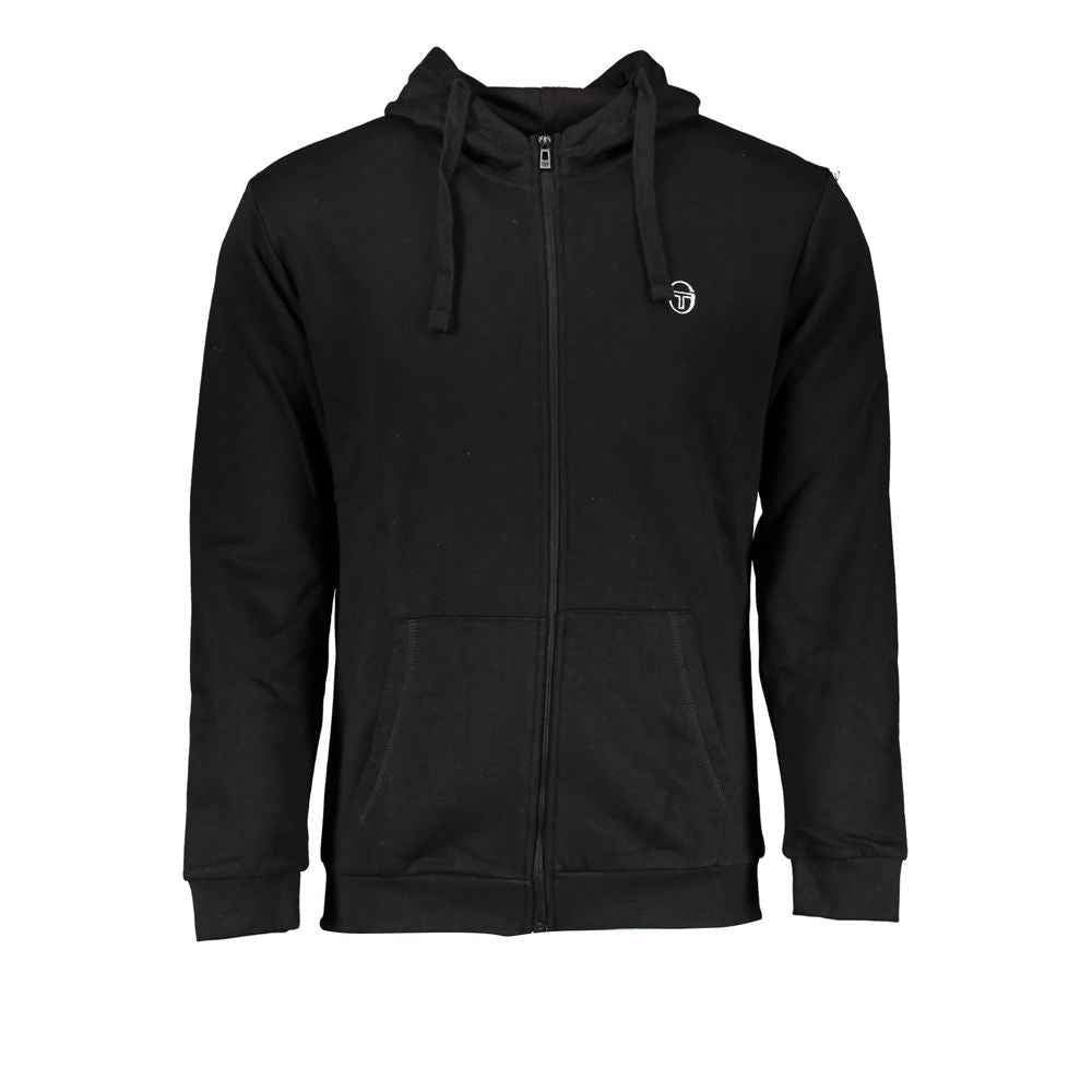 Sergio Tacchini Black Cotton Men's Hooded Sweater