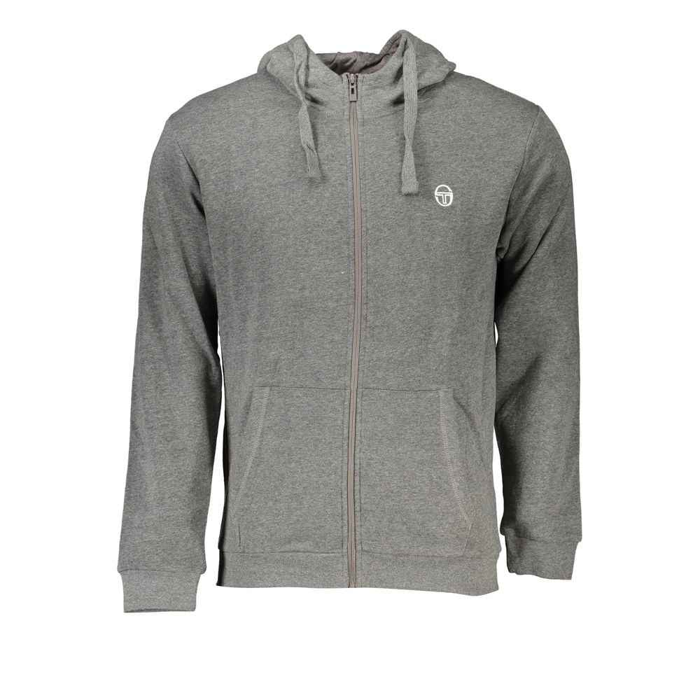 Sergio Tacchini Gray Cotton Men's Hooded Sweater