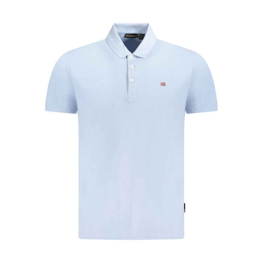 Napapijri Light Blue Cotton Men Polo Shirt
