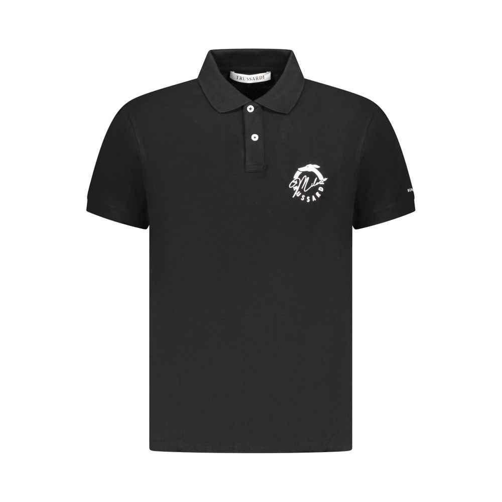 Trussardi Black Cotton Men Polo Shirt