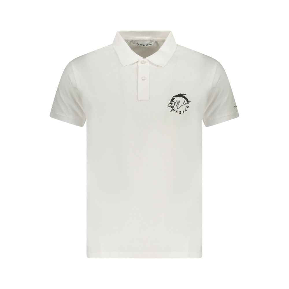 Trussardi White Cotton Men Polo Shirt