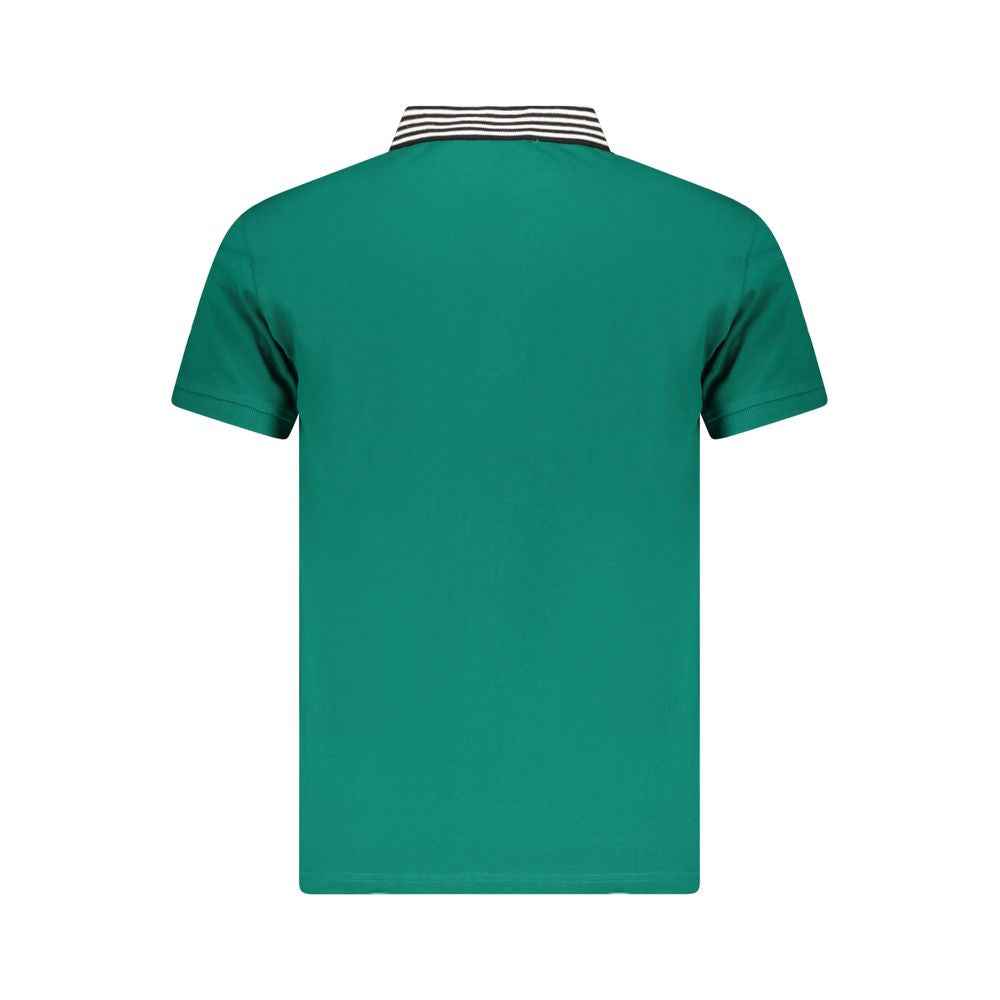 Cavalli Class Green Cotton Men Polo Shirt