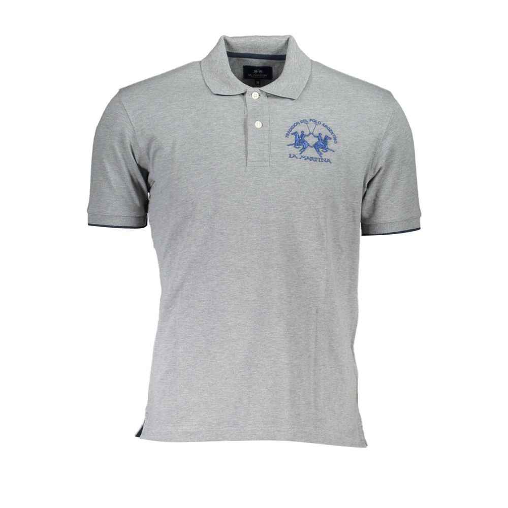 La Martina Brown Cotton Men Polo Shirt