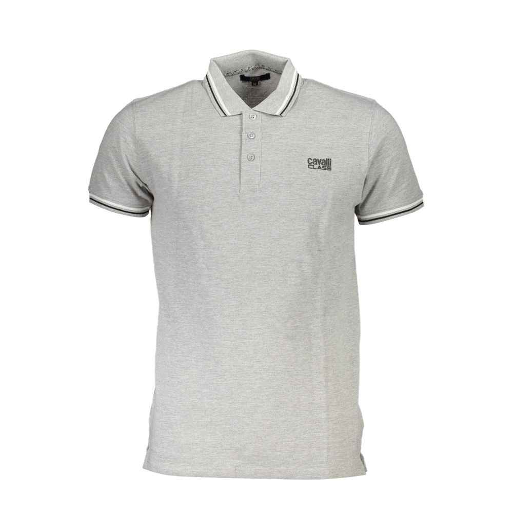 Cavalli Class Brown Cotton Men Polo Shirt