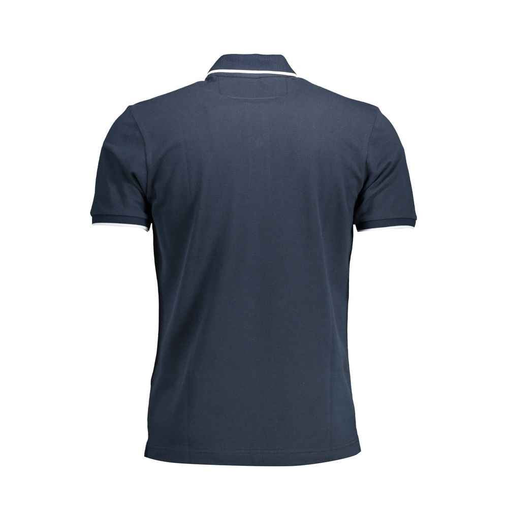 La Martina Blue Cotton Men Polo Shirt