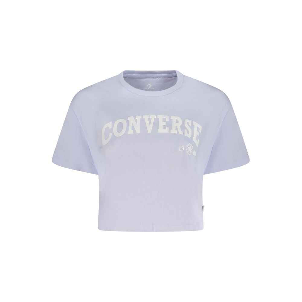 Converse Purple Cotton Women T-Shirt