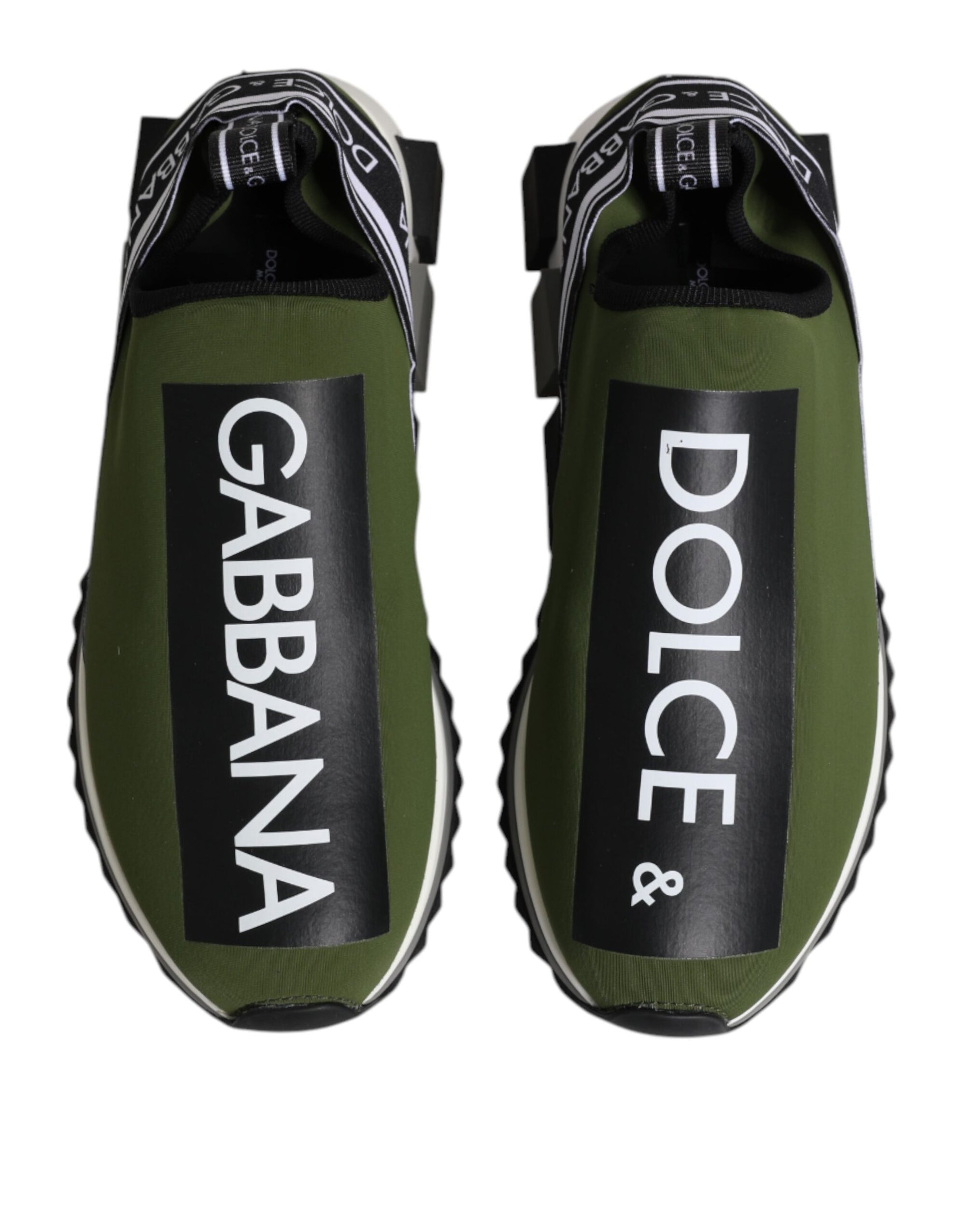 Dolce & Gabbana Green Black Slip On Sorrento Sneakers Shoes