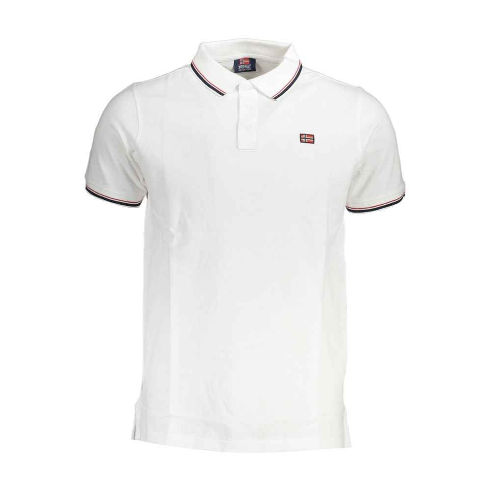 Norway 1963 White Cotton Men Polo Shirt