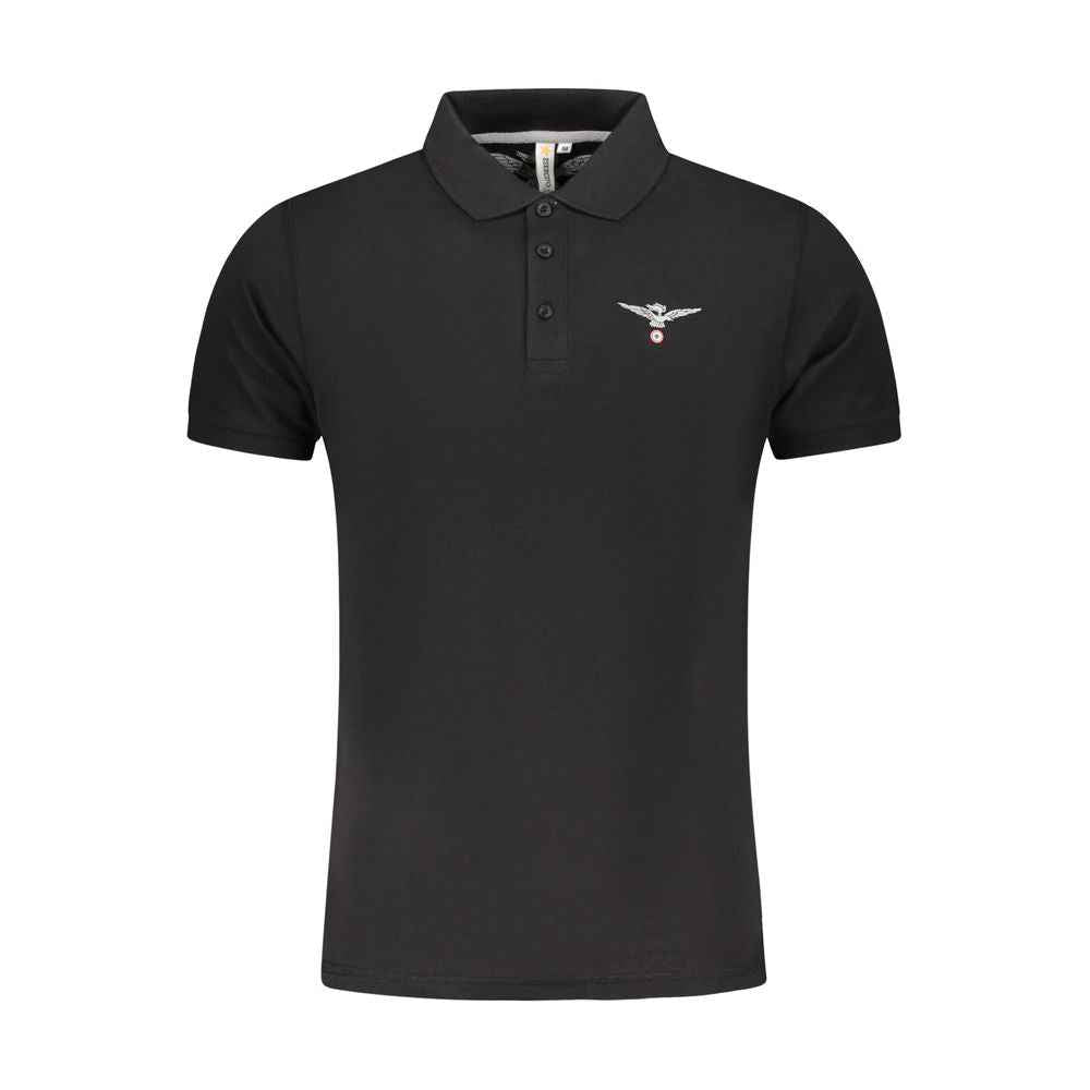 Accademia Militare Black Cotton Polo Shirt