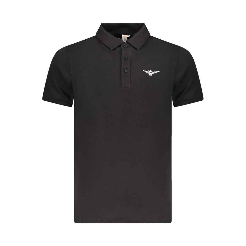 Accademia Militare Black Cotton Polo Shirt