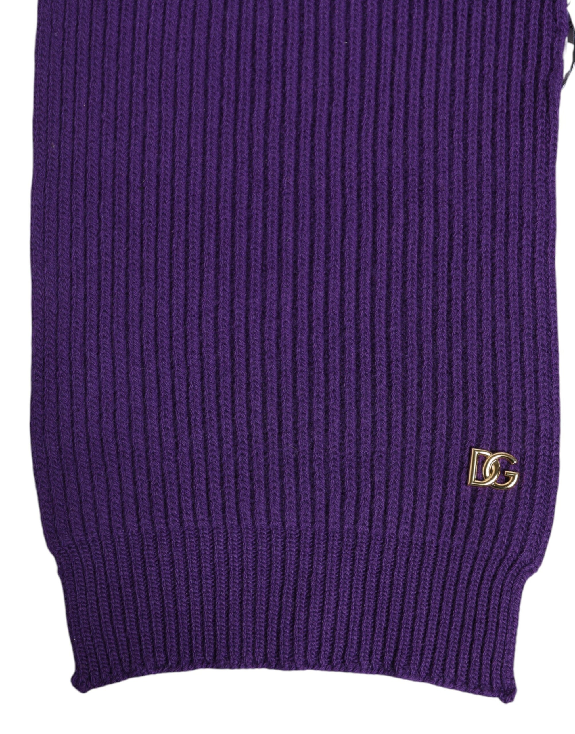 Dolce & Gabbana Purple DG Logo Neck Warmer Wrap Shawl Scarf